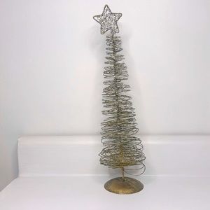 Vintage 🎄 16" Tall Wire Christmas Tree With Star Winter Holiday Decoration Art